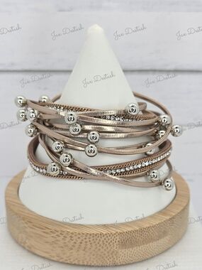 Rose Gold Multi-Row Bead Wrap Bracelet BR4522